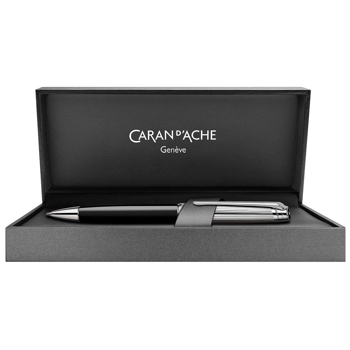 Caran d'Ache, Kugelschreiber, Léman, Bicolor Schwarz, versilbert/rhodiniert-4