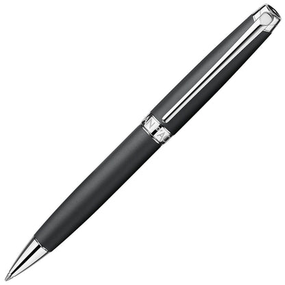 Caran d'Ache, Kugelschreiber, Léman, Mattschwarz, versilbert/rhodiniert-1