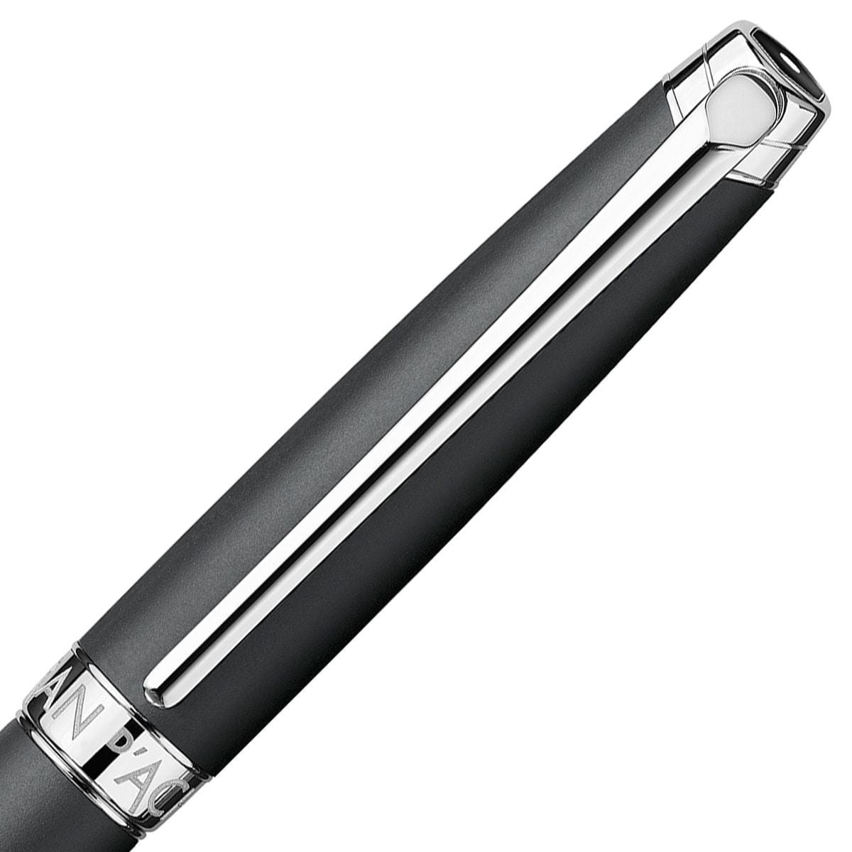 Caran d'Ache, Kugelschreiber, Léman, Mattschwarz, versilbert/rhodiniert-3