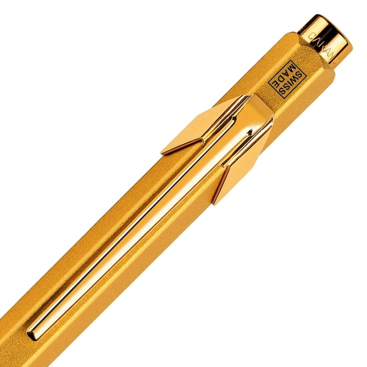 Caran d'Ache, Kugelschreiber, 849, Goldbar, mit Etui, Gold-3