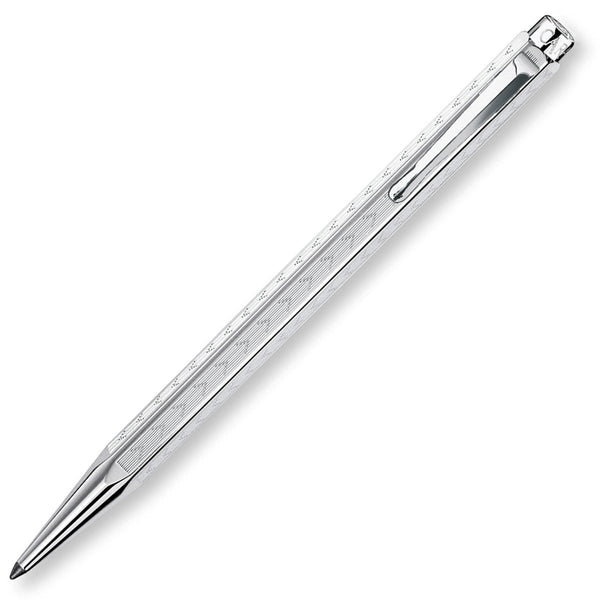 Caran d'Ache, Kugelschreiber Ecridor, Chevron versilbert/palladiert, silber