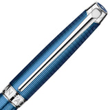 Caran d'Ache, Kugelschreiber, Léman, Grand Bleu, versilbert/rhodiniert, Blau-3