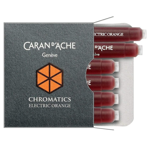 Caran d'Ache, Tintenpatronen, Chromatics - Päckchen mit 6 Stück, Electric Orange-1
