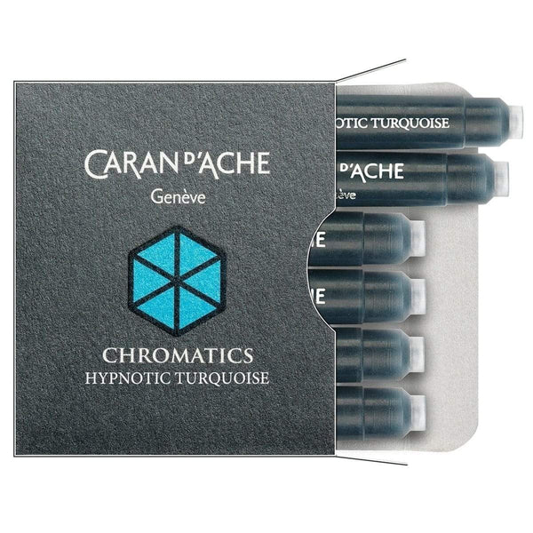 Caran d'Ache, Chromatics Ink Cartridges, 6 pcs. Hypnotic Turquoise