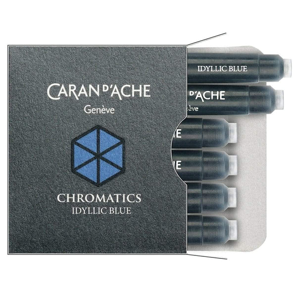 Caran d'Ache, Tintenpatronen, Chromatics - Päckchen mit 6 Stück, Idyllic Blue-1