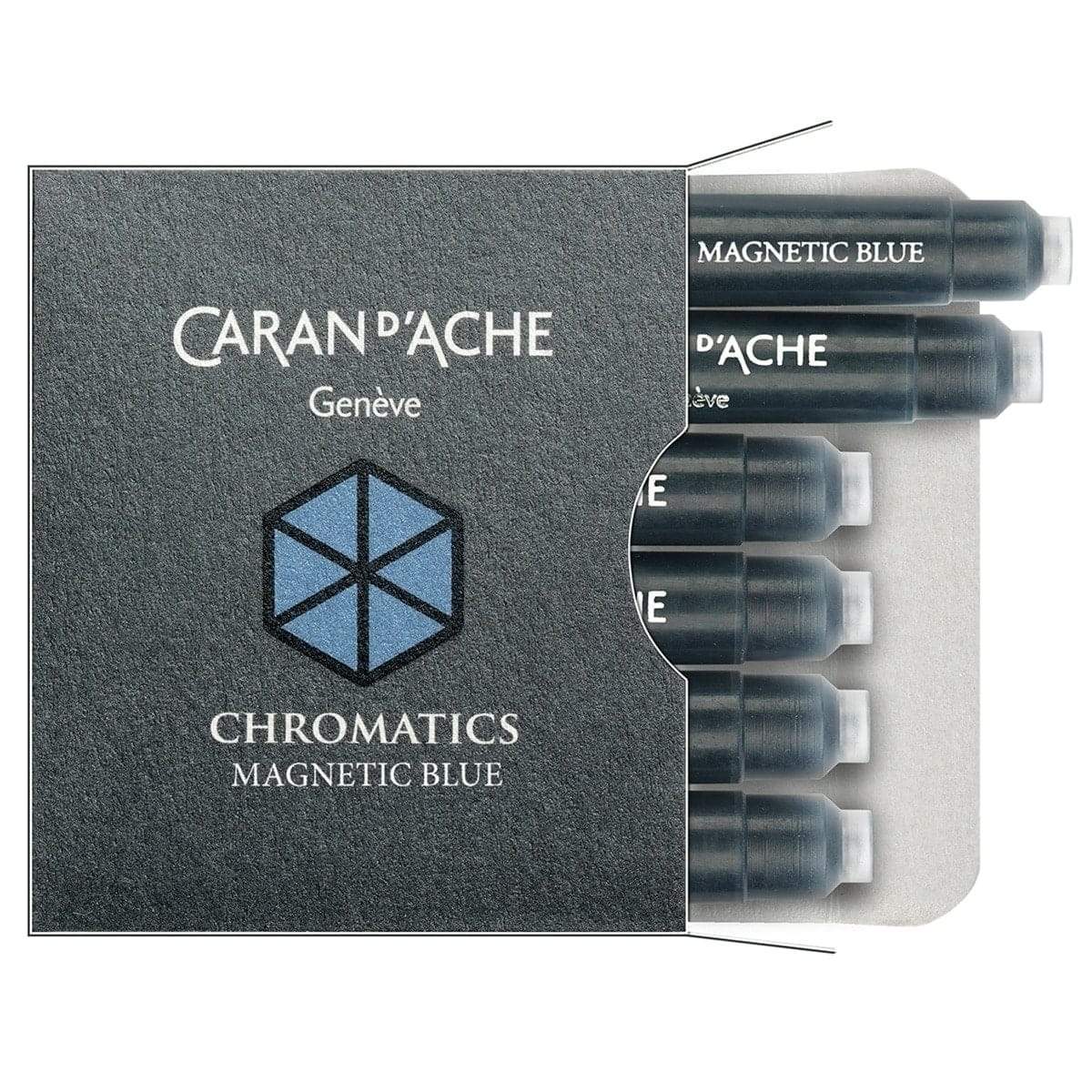 Caran d'Ache, Tintenpatronen, Chromatics - Päckchen mit 6 Stück, Magnetic Blue-1