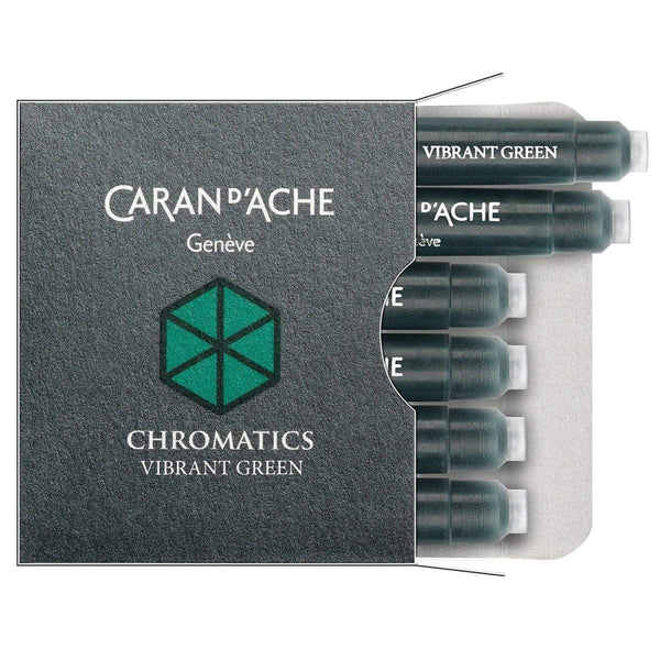 Caran d'Ache, Tintenpatronen, Chromatics - Päckchen mit 6 Stück, Vibrant Green-1