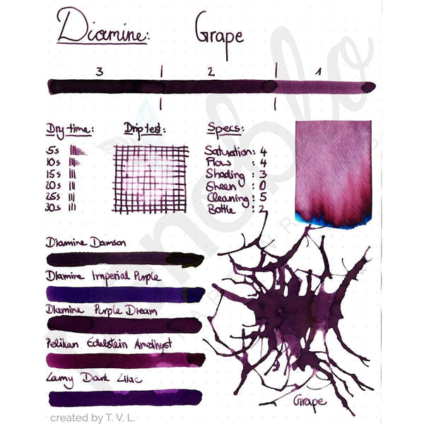 Diamine, Tintenglas, 80 ml, Grape-2