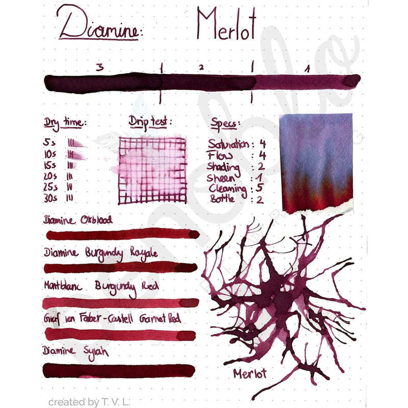 Diamine, Tintenglas, 80 ml, Merlot-2