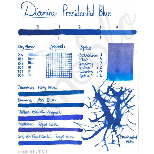 Diamine, Tintenglas, 80 ml, Presidential Blue-2