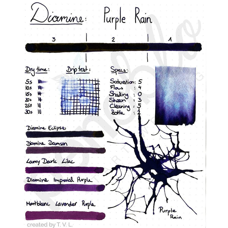 Diamine, Tintenglas, 80 ml, Purple Rain-2