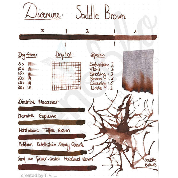 Diamine, Tintenglas, 80 ml, Saddle Brown-2