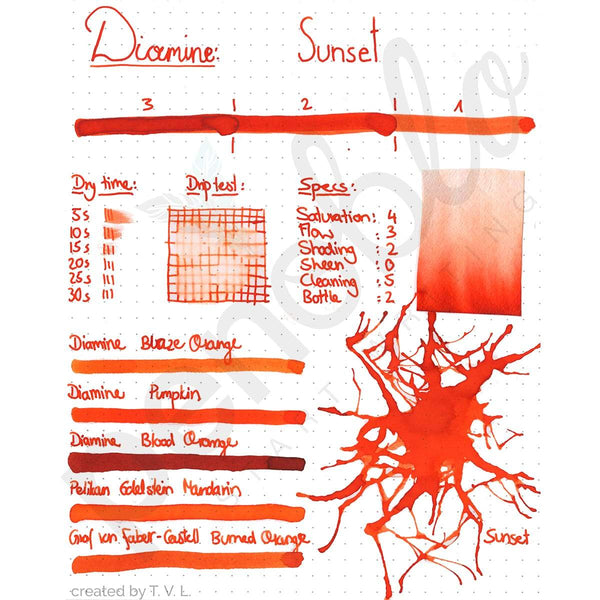 Diamine, Tintenglas, 80 ml, Sunset-2
