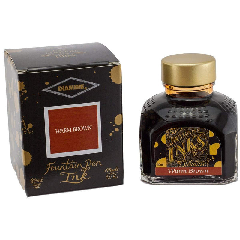 Diamine, Tintenglas, 80 ml, Dark Brown/Warm Brown-1