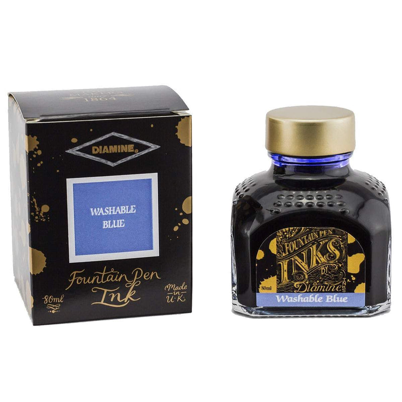 Diamine, Tintenglas, 80 ml, Washable Blue-1