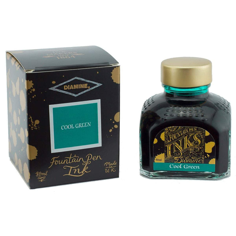 Diamine, Tintenglas, 80 ml, Dark Green/Cool Green-1