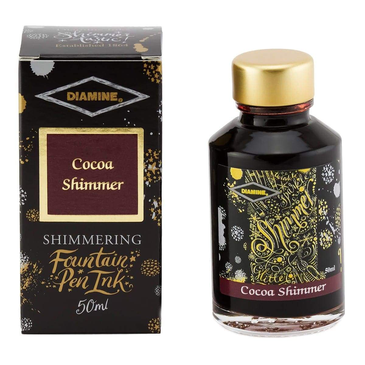 Diamine, Tintenglas, Shimmering 50 ml, Cocoa Shimmer-1