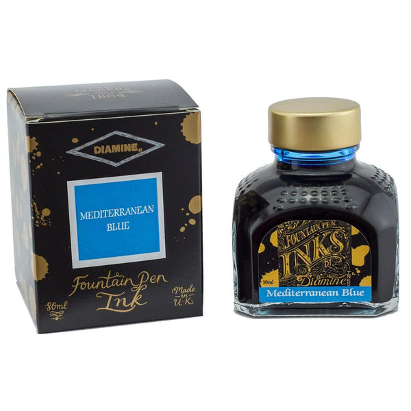 Diamine, Tintenglas Regular, 80 ml, Mediterranean Blue