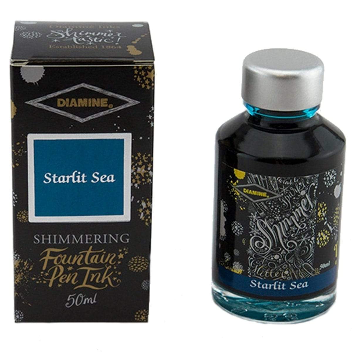 Diamine, Tintenglas, Shimmering 50 ml, Srarlit Sea-1
