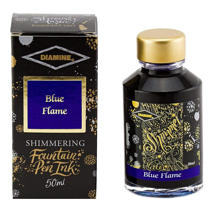 Diamine, Tintenglas, Shimmering 50 ml, Blue Flame-1
