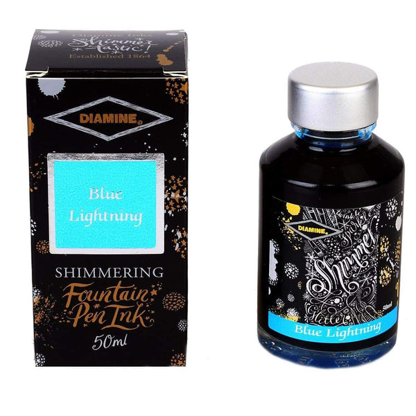 Diamine, Tintenglas, Shimmering 50 ml, Blue Lightning-1