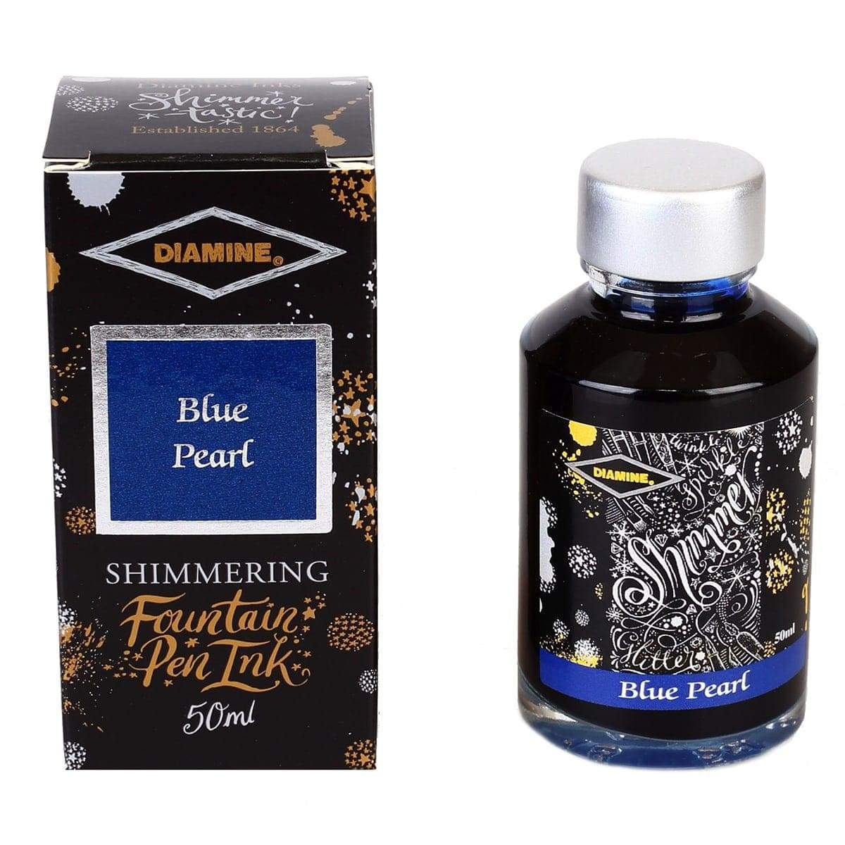 Diamine, Tintenglas, Shimmering 50 ml, Blue Pearl-1