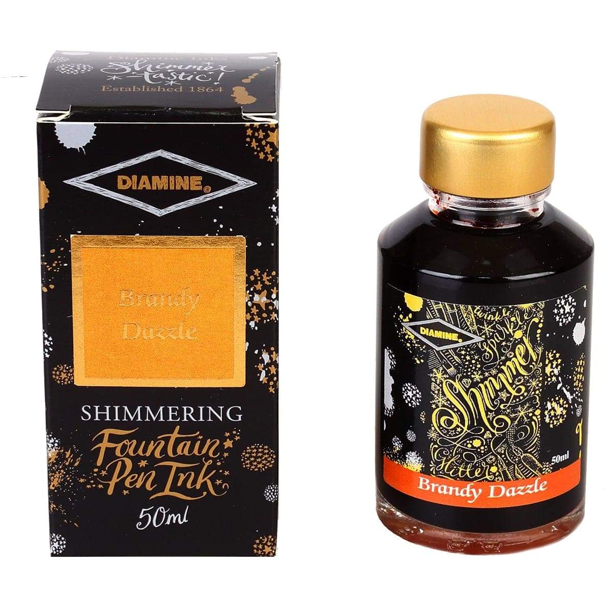 Diamine, Tintenglas, Shimmering 50 ml, Brandy Dazzle-1