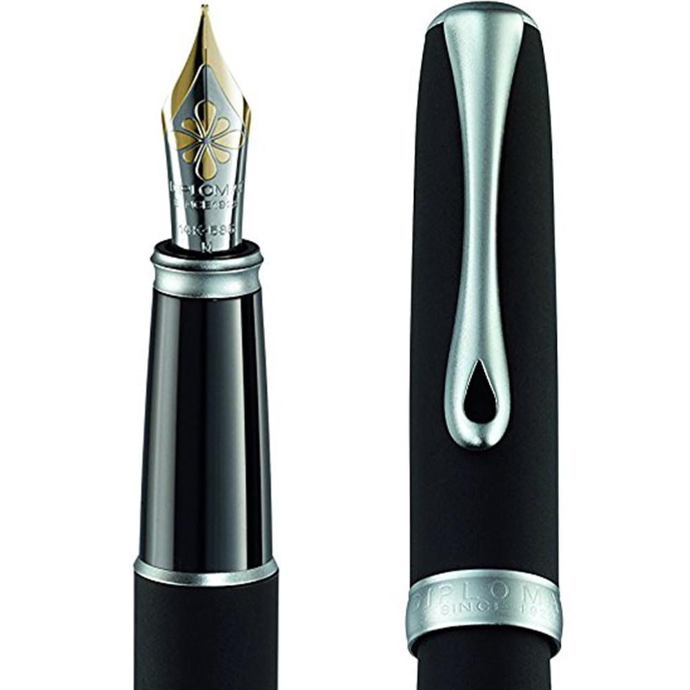 Diplomat, Füller, Excellence A2, lapis schwarz matt chrom 14 kt-2