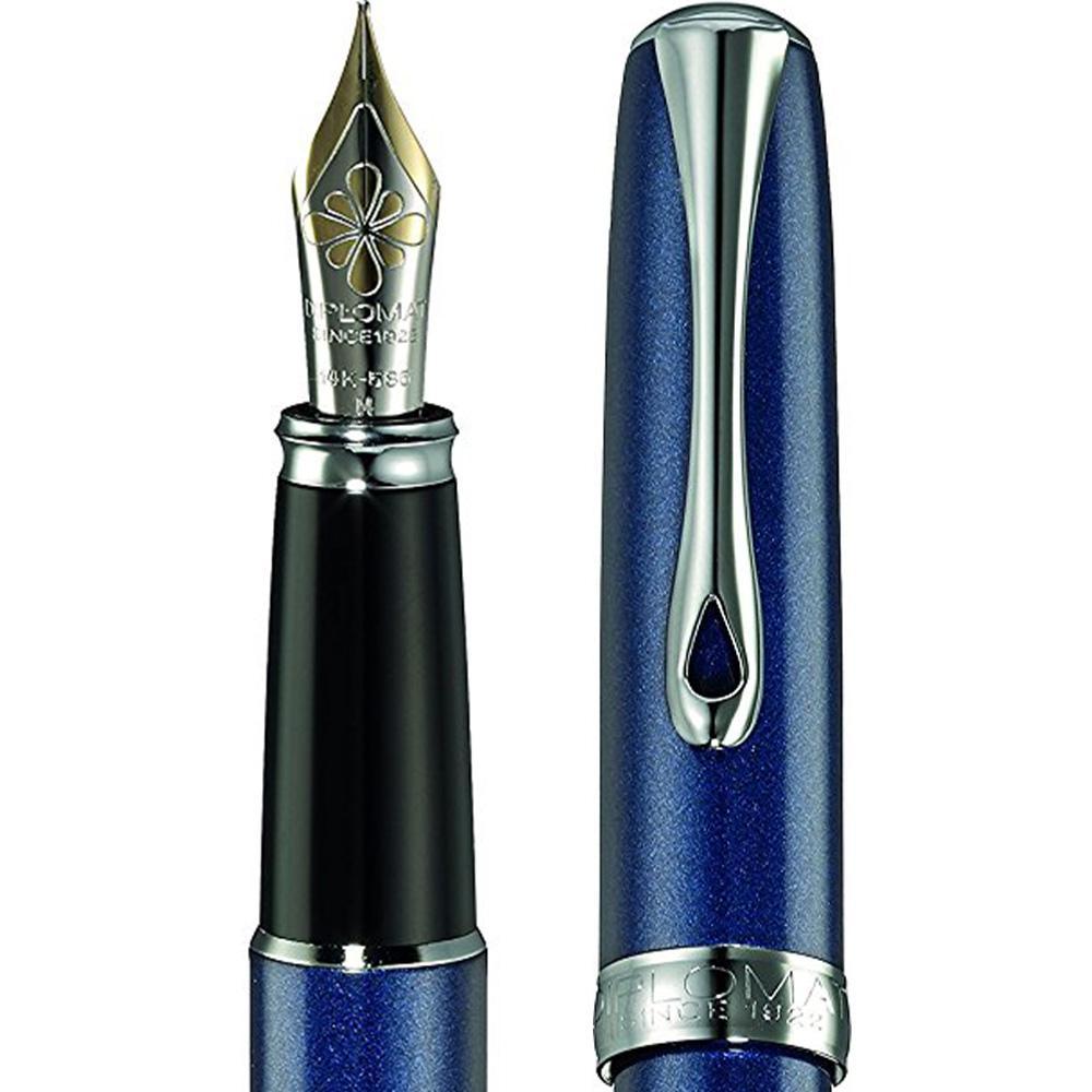 Diplomat, Füller, Excellence A2, Midnight blue chrom 14 kt-2