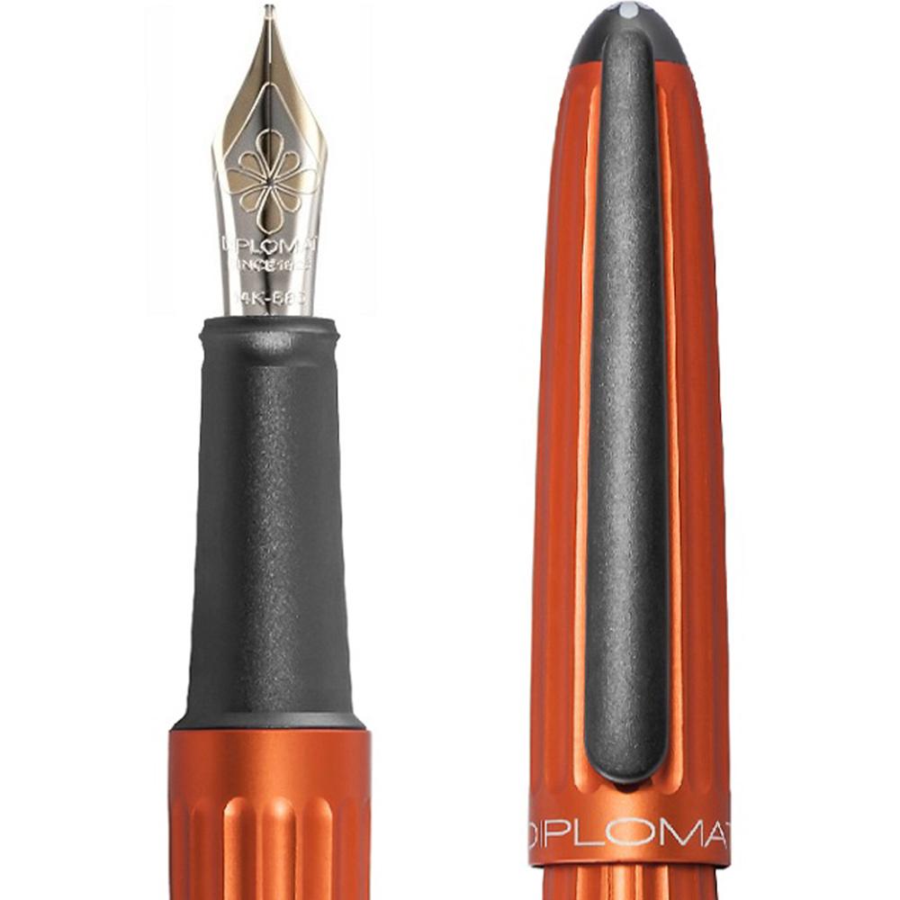 Diplomat, Füller, Aero, orange 14 kt-3