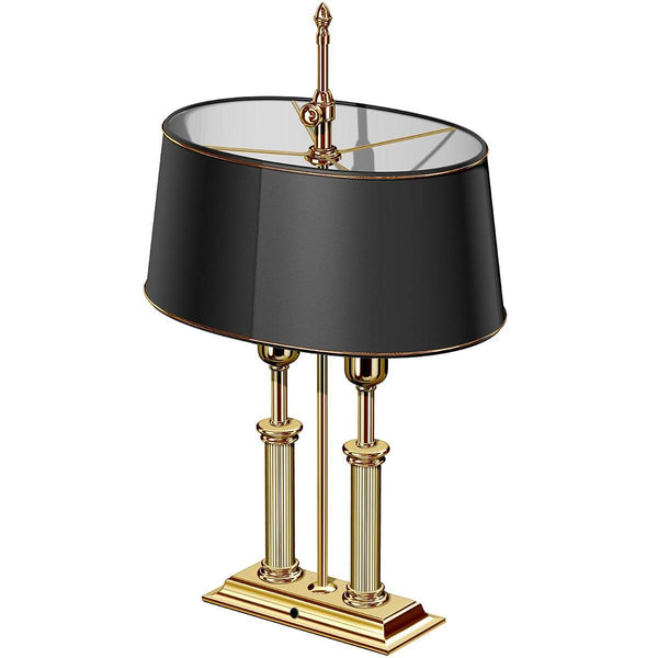 El Casco, Schreibtischlampe 23 Karat vergoldet, schwarz