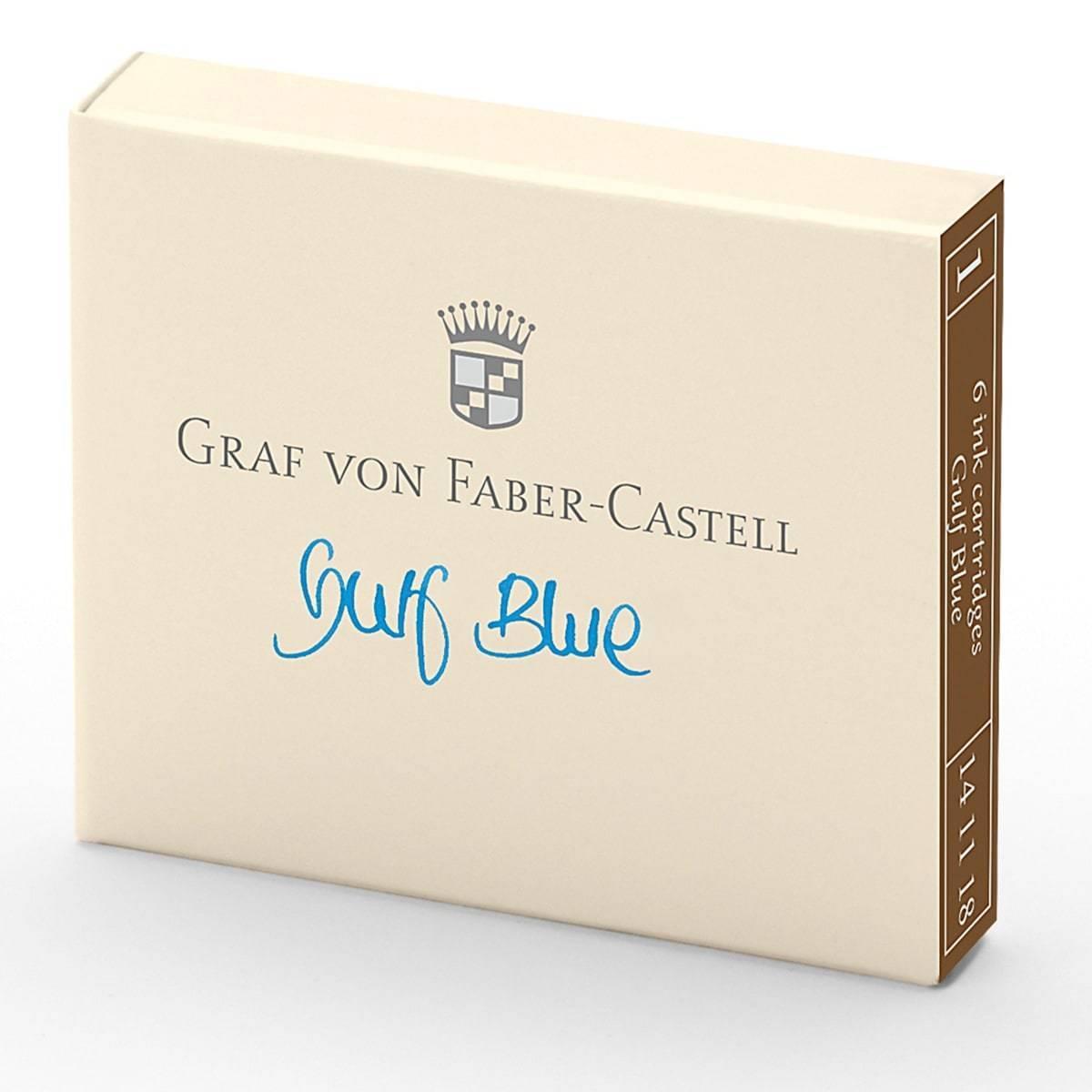 Graf von Faber-Castell, Tintenpatronen, Gulf Blue 6x, Blau-1