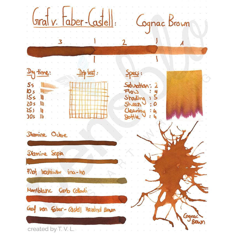 Graf von Faber-Castell, Tintenpatronen, 6x Cognac Brown-2