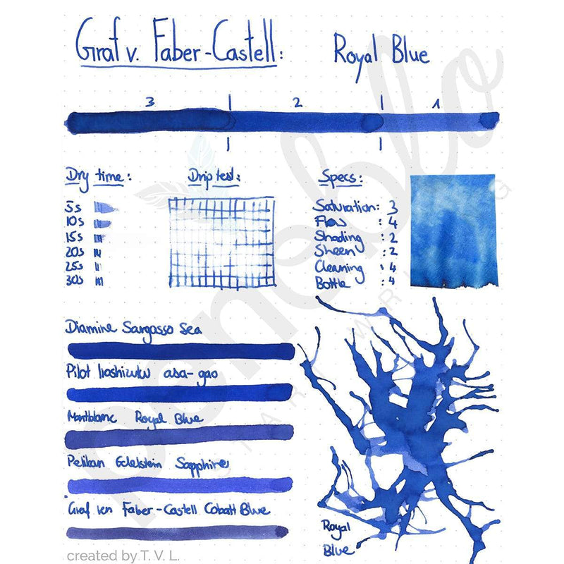 Graf von Faber-Castell, Tintenglas, 75ml, Royal Blue-2