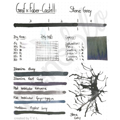 Graf von Faber-Castell, Tintenglas, 75ml, Stone Grey-2