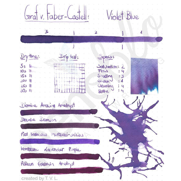 Graf von Faber-Castell, Tintenglas, 75ml, Violet Blue-2