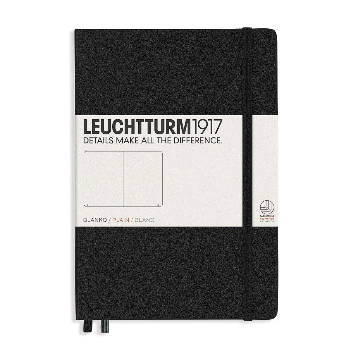 Leuchtturm 1917, Notizbuch, Hardcover, A5, Blanko, Schwarz-1