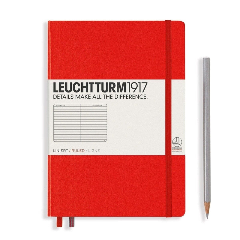 Leuchtturm 1917, Notizbuch, Hardcover, A5, Liniert, Rot-1