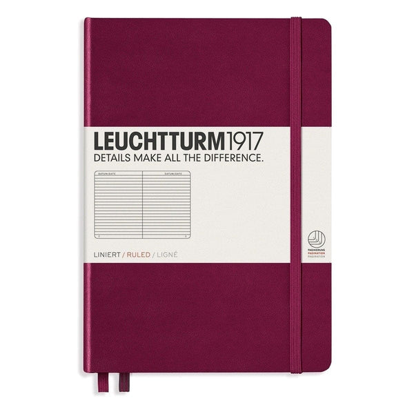 Leuchtturm 1917, Notebook, A5 Ruled Hardcover, Port Red