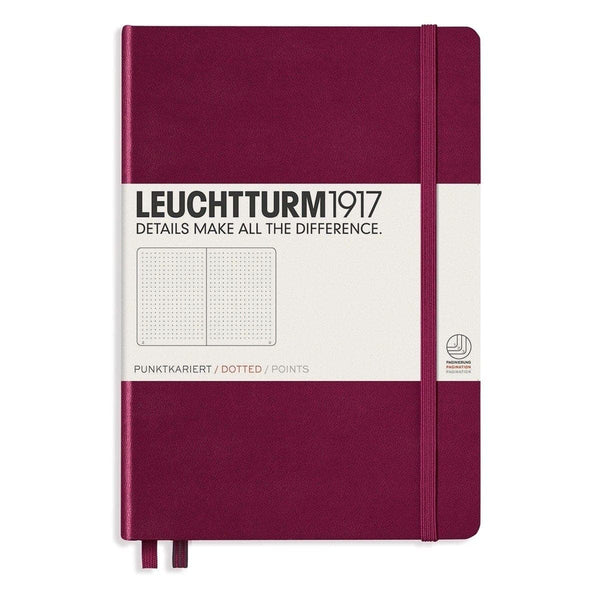 Leuchtturm 1917, Notebook, A5 Dotted Hardcover, Port Red