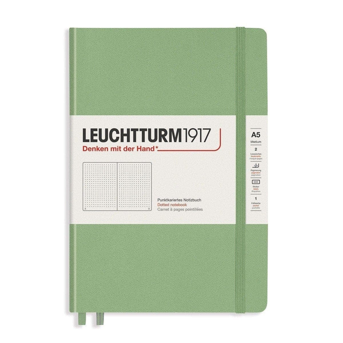 Leuchtturm 1917, Notizbuch, Hardcover, A5, Dotted, Salbei-1