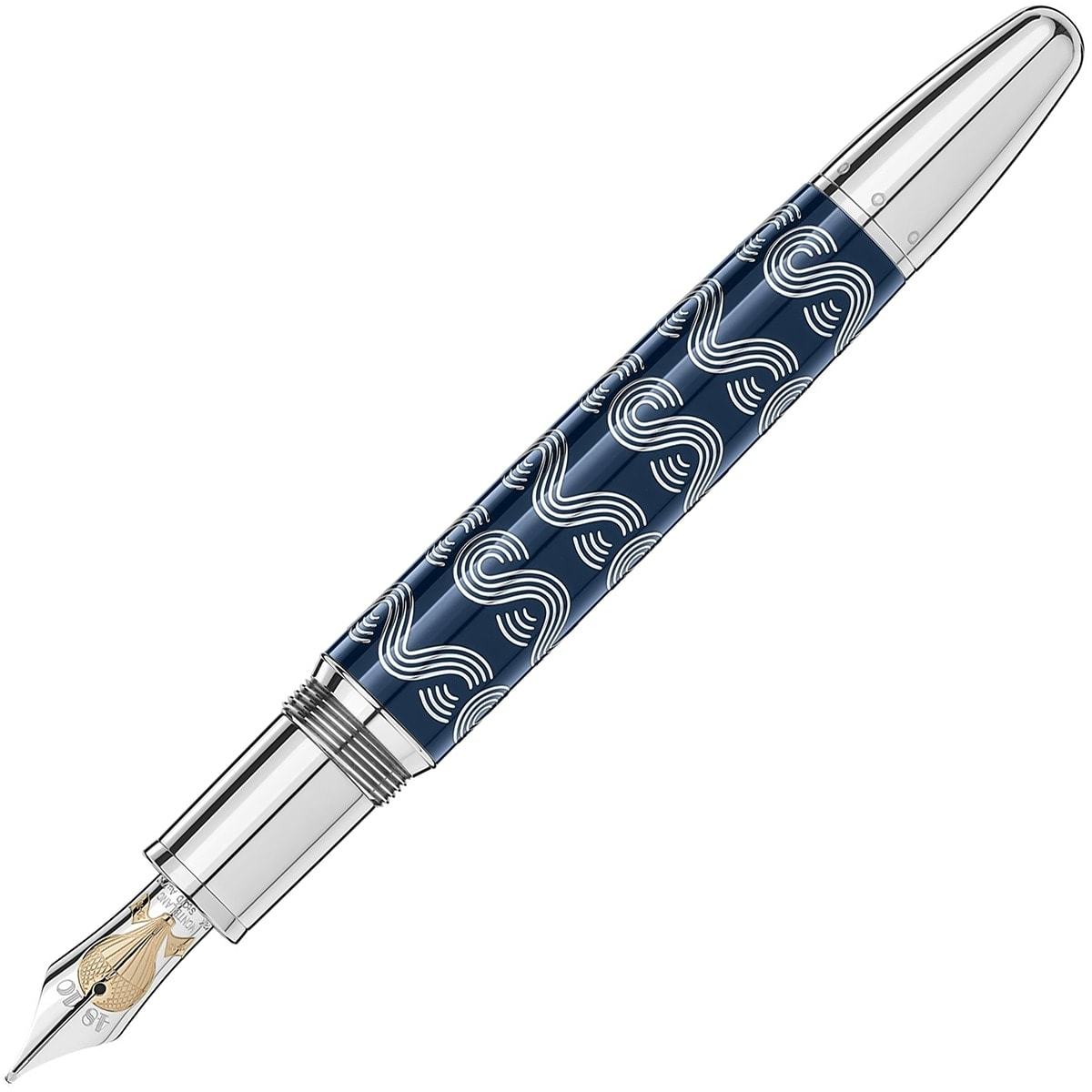 Montblanc, Füller, Meisterstück 146 Solitaire, In 80 Tagen um die Welt, blau-1