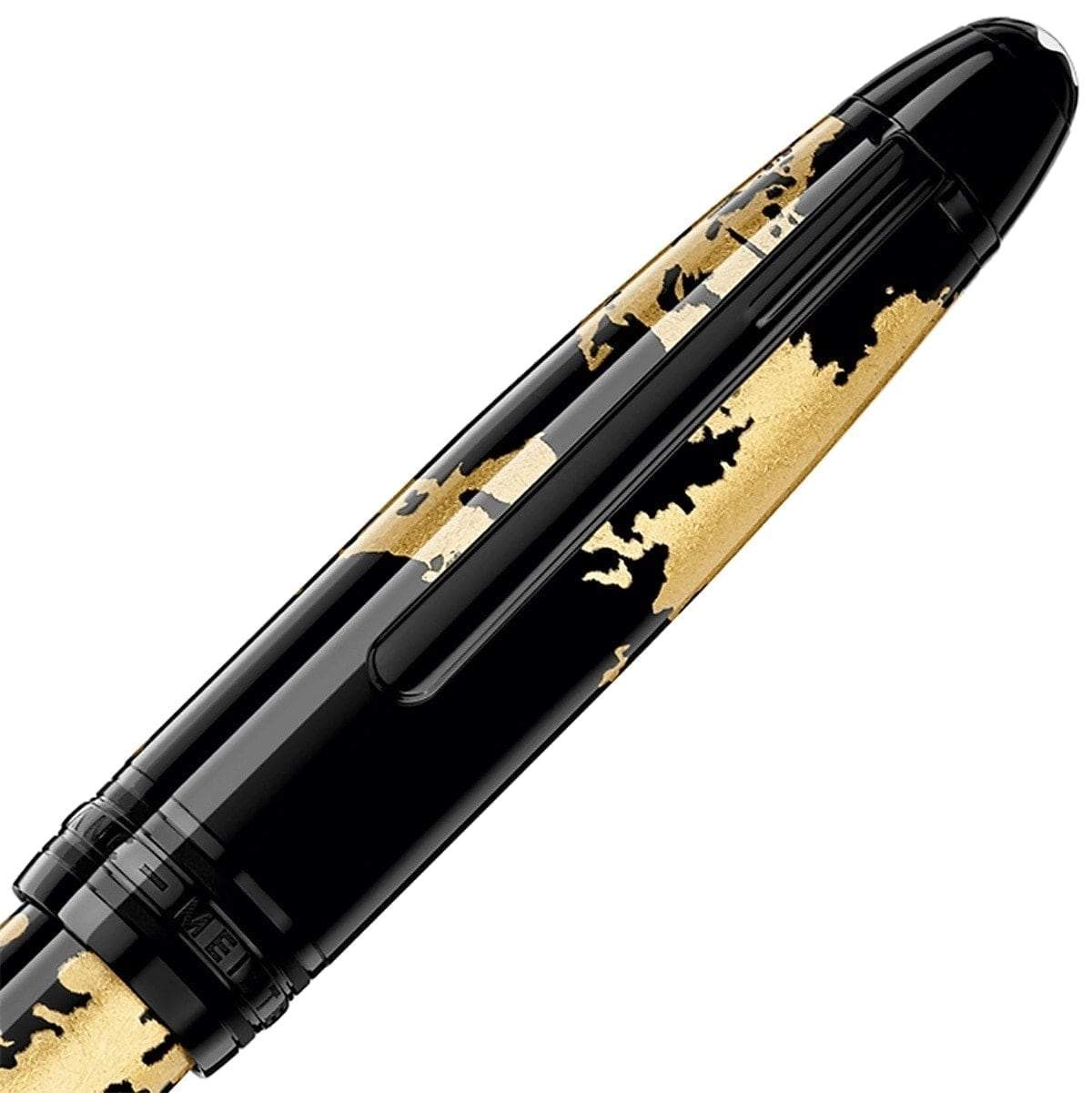 Montblanc, Füller Meisterstück Solitaire Calligraphy mit flexibler Feder, Schwarz/Gold-3
