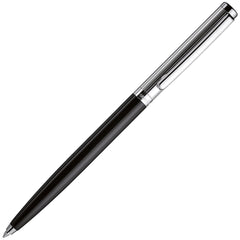 Otto Hutt, Kugelschreiber Design 01, Streifenguilloche, platiniert, schwarz