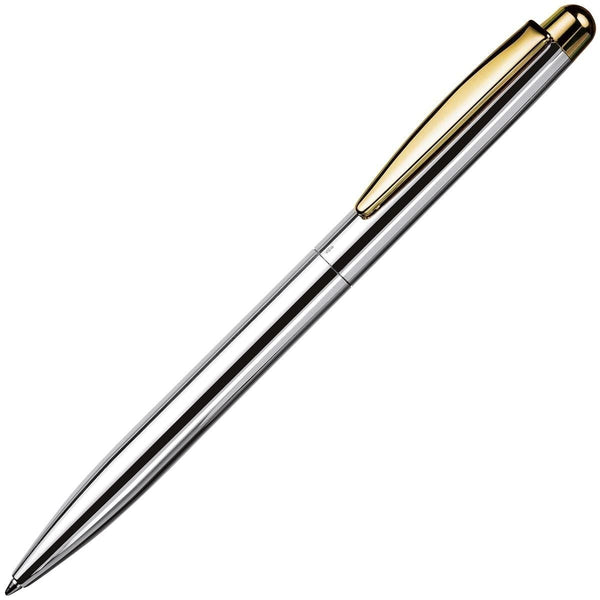 Otto Hutt, Kugelschreiber Design 02, glatt, gelb vergoldet, silber