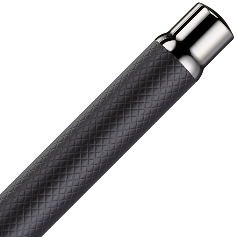 Otto Hutt, Füller, Design 04, Karo matt, platiniert, Edelstahlfeder, schwarz-3