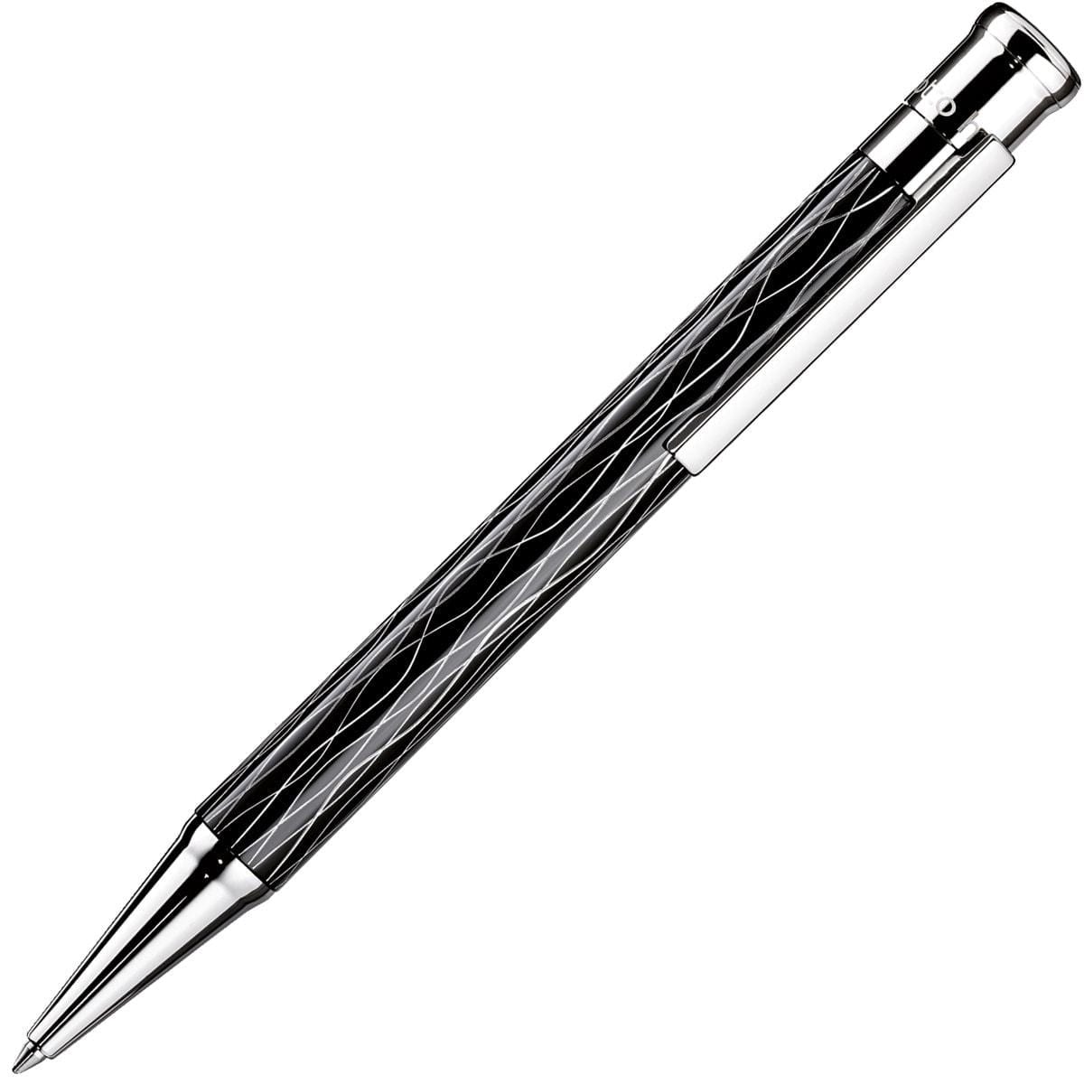 Otto Hutt, Kugelschreiber, Design 04, Welle, platiniert, schwarz-1