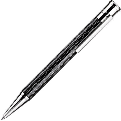Otto Hutt, Kugelschreiber, Design 04, Welle, platiniert, schwarz-1