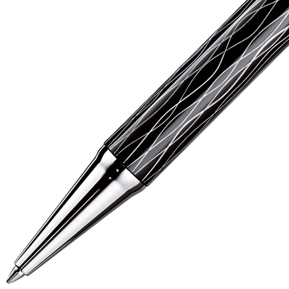 Otto Hutt, Kugelschreiber, Design 04, Welle, platiniert, schwarz-2