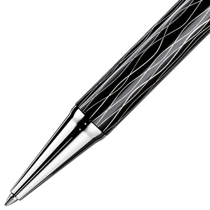 Otto Hutt, Kugelschreiber, Design 04, Welle, platiniert, schwarz-2